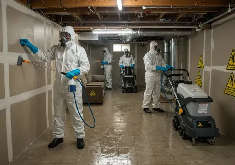 Basement Moisture Removal and Structural Drying process in Spartanburg, SC